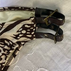 Brown and Cream Bikini Bottom L